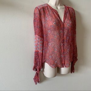 Rebecca Taylor floral silk blouse (U4)